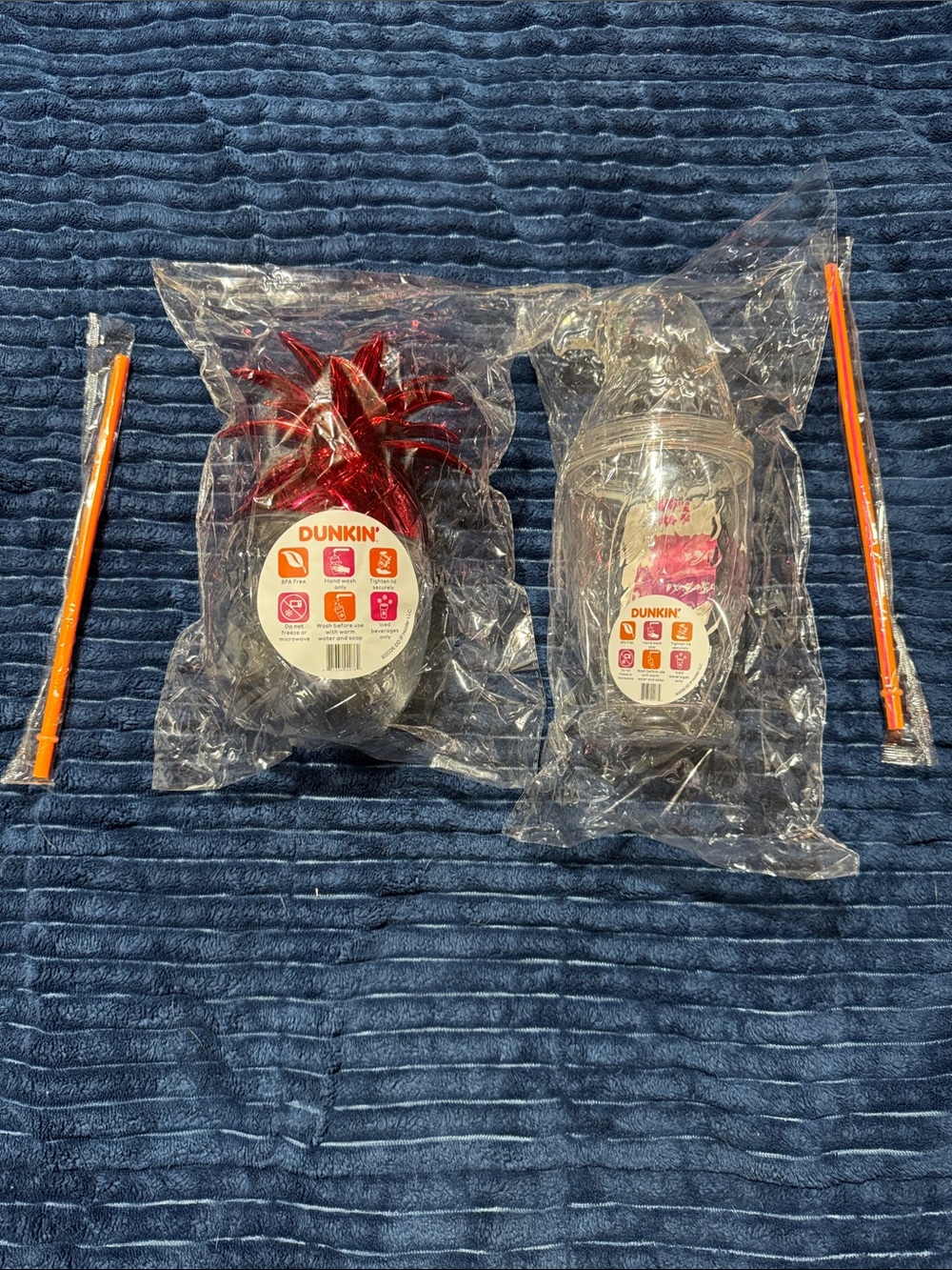 Dunkin’ Pineapple and Eagle Cup with Straws